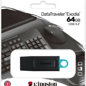 CLE USB KINGSTON EXODIA 64 GO NOIR/TURQUOISE