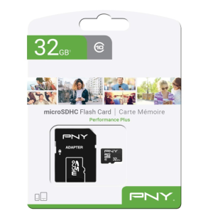 CARTE MEMOIRE PNY MICRO SDHC PERFORMANCE PLUS + ADAPTATEUR (32 GO)